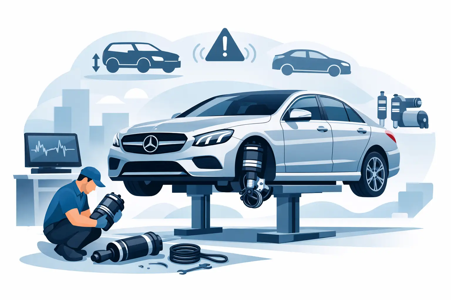 Ремонт на Airmatic Mercedes - кога не търпи отлагане